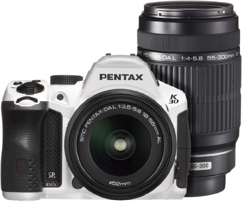 PENTAX デジタル一眼レフカメラ K-30 ダブルズームキット [DAL18-55mm・DAL55-300mm] クリスタルホワイト K-30WZK C-WH 15694