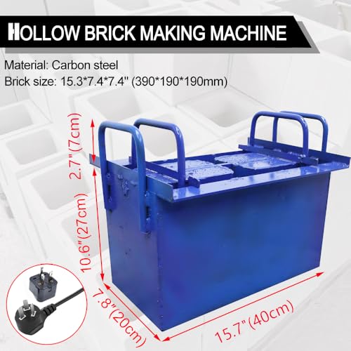 INTBUYING Concrete Brick Making Machine, Manual Hollow Soil Block Brick Forming Machine 220V, Brick Size 15.3X7.7X7.4inch（390x190x190mm） by INTBUYING - Image 2