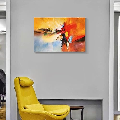 Miniatura 800 de Lienzo artístico para pared, pinturas de arte abstracto, fantasía azul, grafiti colorido sobre fondo blanco; decoración artística moderna para sala