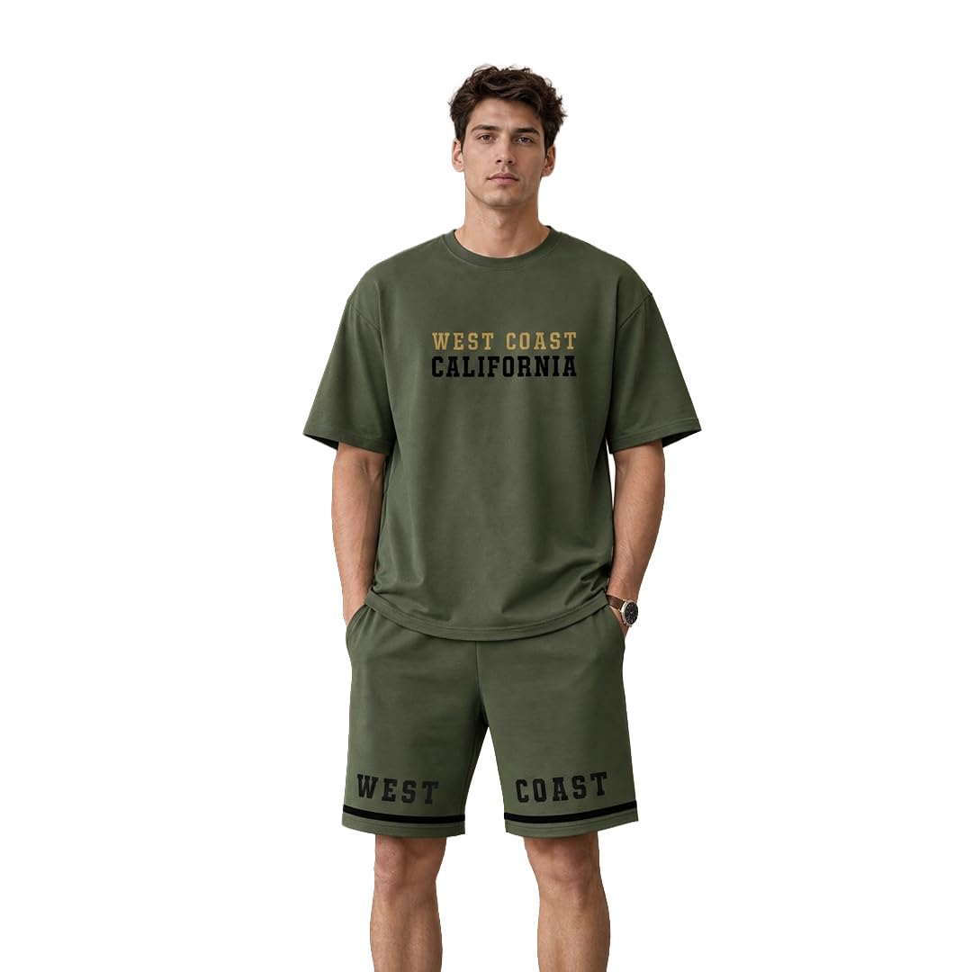 nobero Men's Cottonblend Solid Co-Ord Set-picture-37