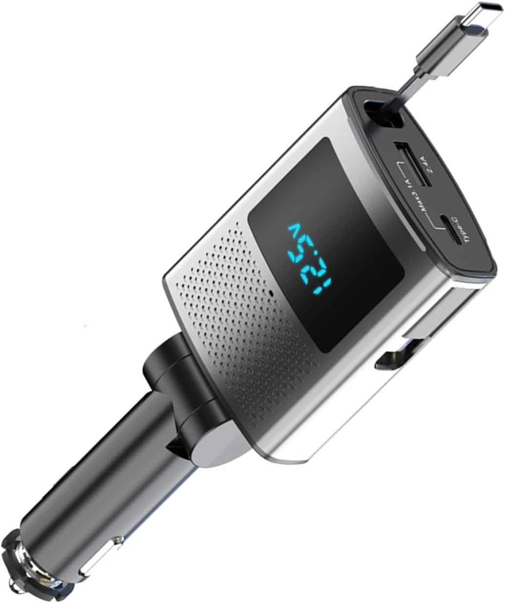 Dispositivo multiplo 3 in 1 Caricabatteria da auto 65W retrattile USB C Adattatori di ricarica rapida Caricabatterie da viaggio per telefoni e sistemi operativi Telefoni Caricabatteria da