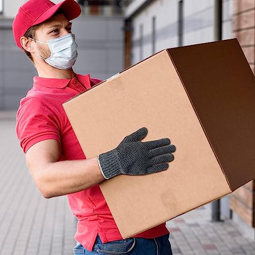 Evridwear Heavy Duty Cotton Work Gloves With Double-Side Pvc Dots For Superior Grip, String Knit Safety Utility Gloves For Warehouse, Mechanic, Gardening, Construction Men & Women,Large 6 Pairs #TOP6