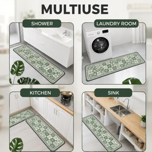 Image of MAXOSHINE Kitchen Mats for Floor Anti Slip Waterproof Feet Comfort Kitchen Runner Floor Mat Standing Desk Mat Floor Mats for Kitchen (120 * 40cm, 60 * 40cm) Set of 2