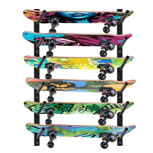 BiJun Support Skateboard Mural, Support Mural pour Snowboard, étagère Murale Horizontale pour Ski, Support de Rangement pour Skateboard, Accroche Murale pour...