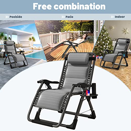 Slsy Zero Gravity Chair, Reclining Lounge Chair With Removable Tray For Indoor And Outdoor, Ergonomic Patio Recliner Folding Reclining Chair #TOP2