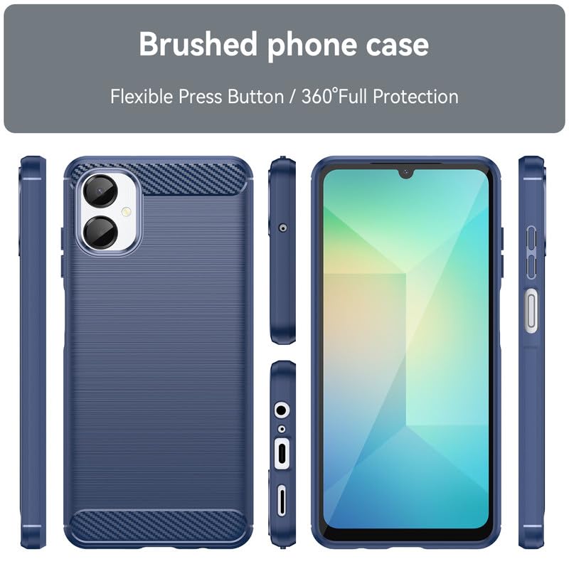Image of Hybrid Carbon Fiber Back Case for Samsung Galaxy A06 (Blue)