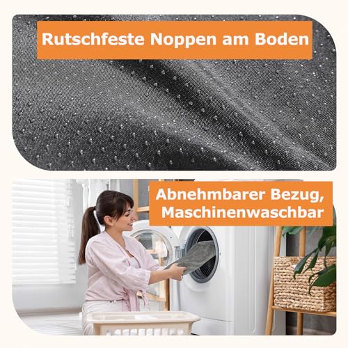 Growaystory Hundebett orthopädisches Hundesofa Hundecouch mit eierförmiger Ergonomischer Kistenschaum waschbar rutschfest (76x51x18CM, 3-seitiger Umrandung)