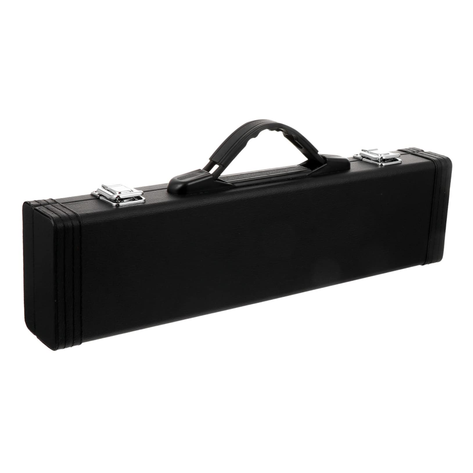 Kisangel Professional Black PU Leather Flute Case Durable Water Resistant Gig Box for Flute Storage Ergonomic Design Shock Resistant Protection Portable Accessory for Musicians