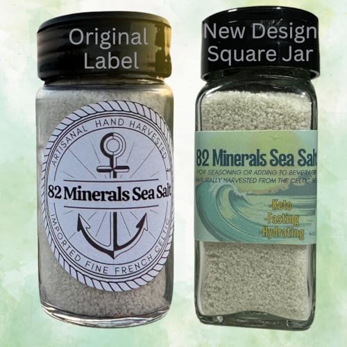 82 Minerals French Grey Sea Salt 4oz Extra Coarse Shaker| Premium Hand Harvested Sel Gris | Mineral & Electrolyte Finishing Salt