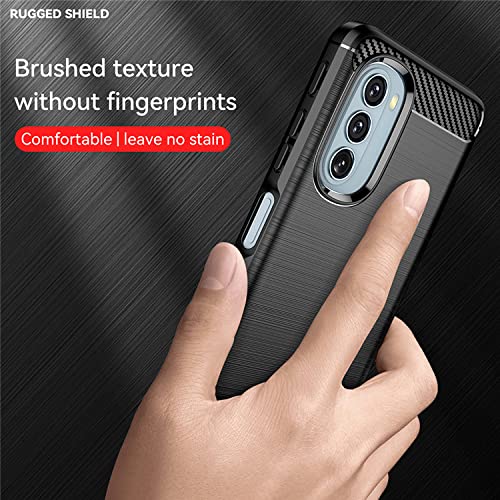 Image of NPRC Hybrid Ultra Slim Protective Case TPU Non-Slip Carbon Fiber Texture Shockproof Case Cover for Moto G51 - Black