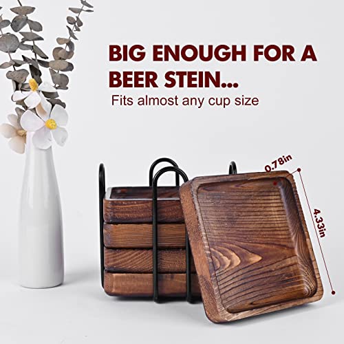 Coasters-for-Drinks-Set-of-5-Natural-Pine-Wood-Style-Drink-Coaster-with-Holder-for-Coffee-Wooden-Table-Mandala-Coasters-with-Non-Slip-Mat-Tabletop-Protection-Suitable-for-Kinds-of-Cups Coasters for Drinks Set of 5 Natural Pine Wood Style Drink Coaster with Holder for Coffee Wooden Table Mandala Coasters with Non Slip Mat Tabletop Protection Suitable for Kinds of Cups