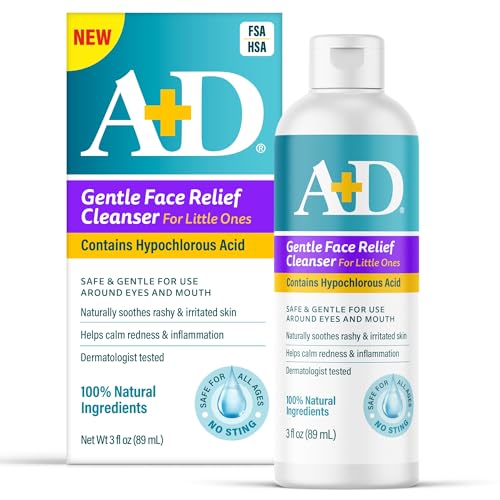 A+D Gentle Face Relief Cleanser for Little Ones - Hypochlorous Acid - 3 oz