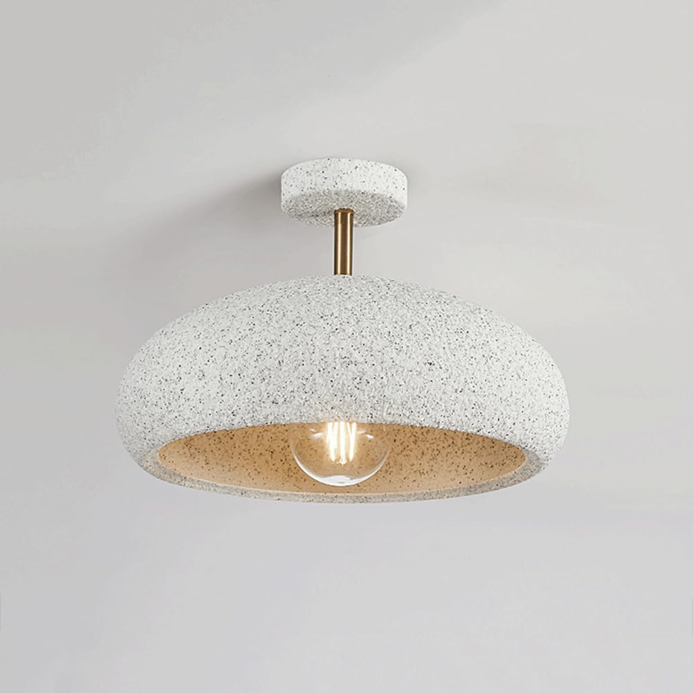 Nowoczesna sufitowa lampa wisząca 35 cm, styl Wabi-Sabi lampa do korytarza z żywicy, podstawa E27 do sypialni, lampa sufitowa na werandę do korytarza i szatni