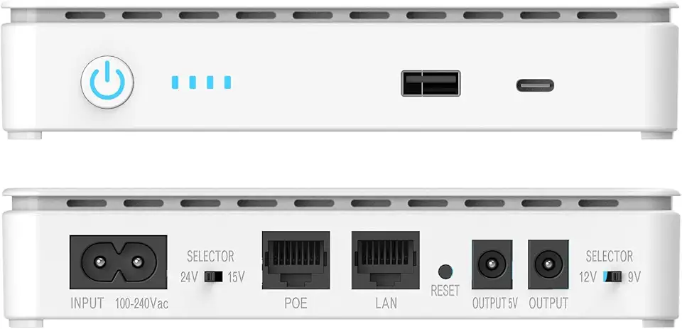 Nobreak para Modem e Roteador Mini UPS Tipo-C Rede POE LAN 35W Bivolt