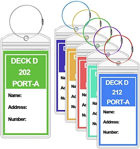 6x Wasserdichte Gepäckanhänger Für Kreuzfahrten - Mit Metallband 19x11cm
