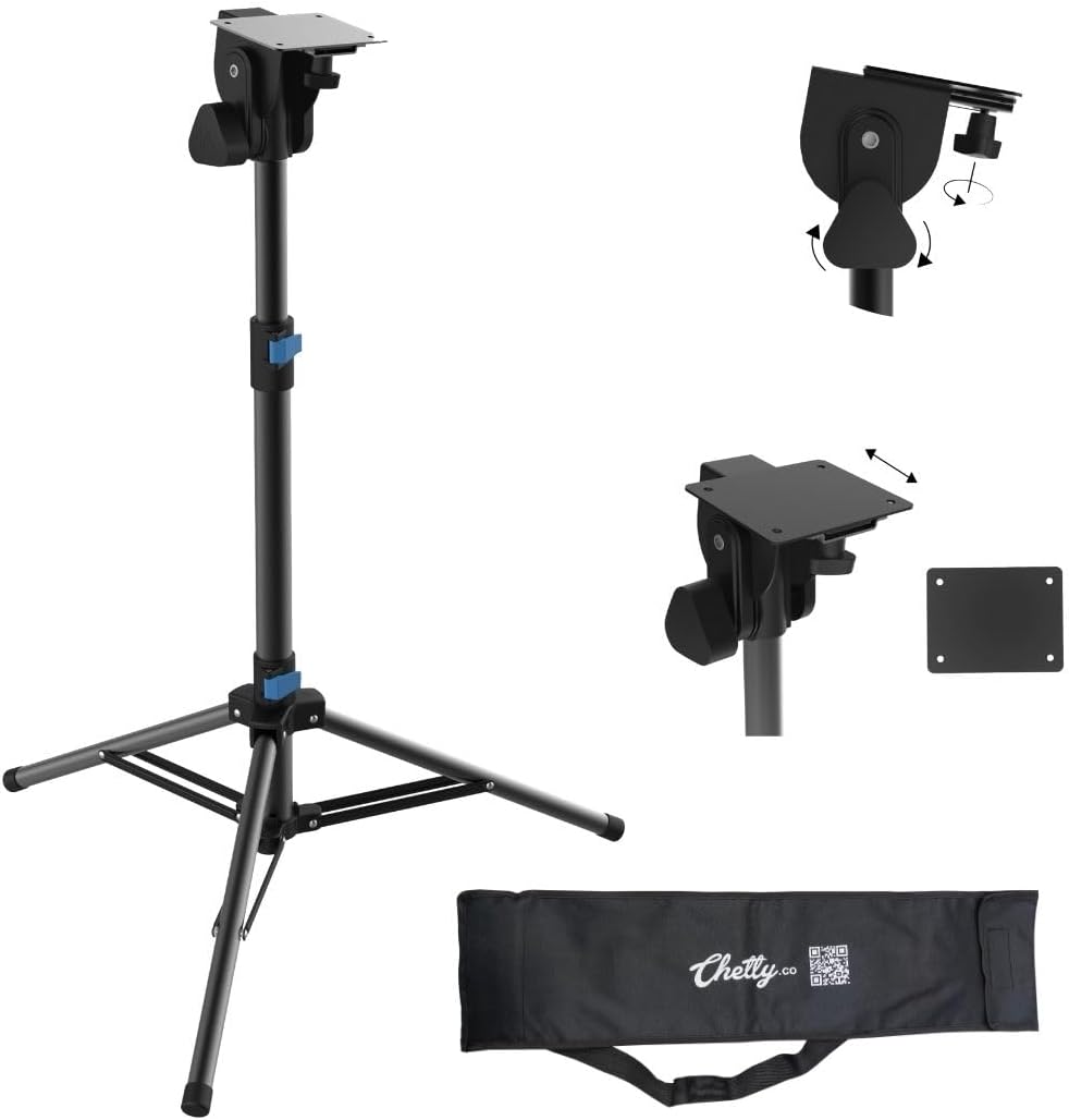 Chetty PS1 Octapad stand : Single heavy duty tripod stand with sturdy base and Carry Bag, detachable plate,Snaplock technology, Multi-angle adjustment, Tool-free assembly.
