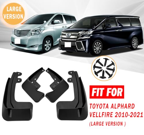 Image of Mud Flaps Mud Guards Fit for 2010-2021 Toyota Alphard /Vellfire Large Version, Front & Rear Mud Splash Guards Accessories - 4 Pc, Black