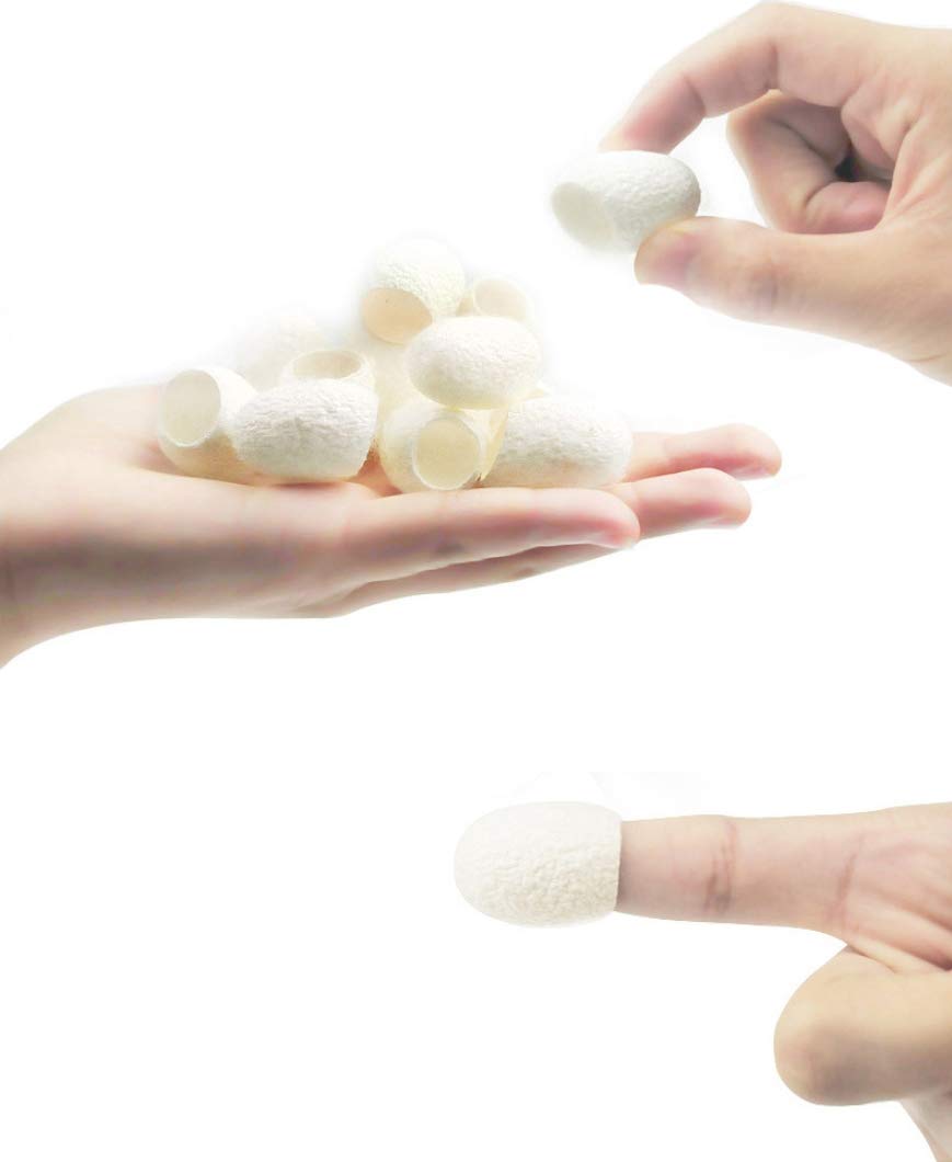 Nuni 100 pcs Organic Natural Silkworm Cocoon Ball Facial Sponges For Face Scrub Cleanser Gentle Exfoliating Deep Pore Cleansing Face Massage