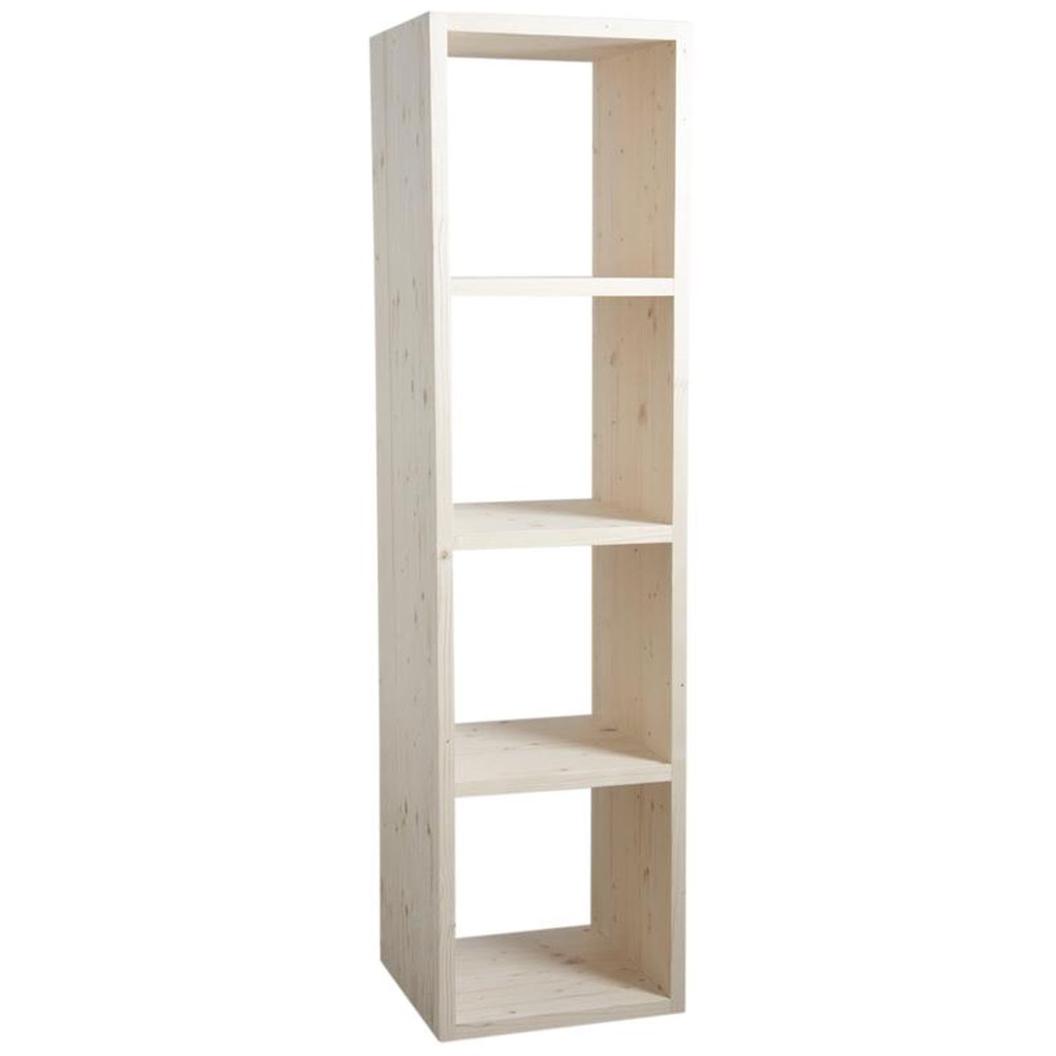 Étagère modulable 4 cases AUBRY GASPARD en épicéa naturel de 166 cm