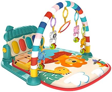 Lcasio Musical Baby Gyms Play Mats Musical Activity Mat Piano Baby Play Gym Tummy Time Padded Mat for Baby Newborn Toddler Infants (Green)