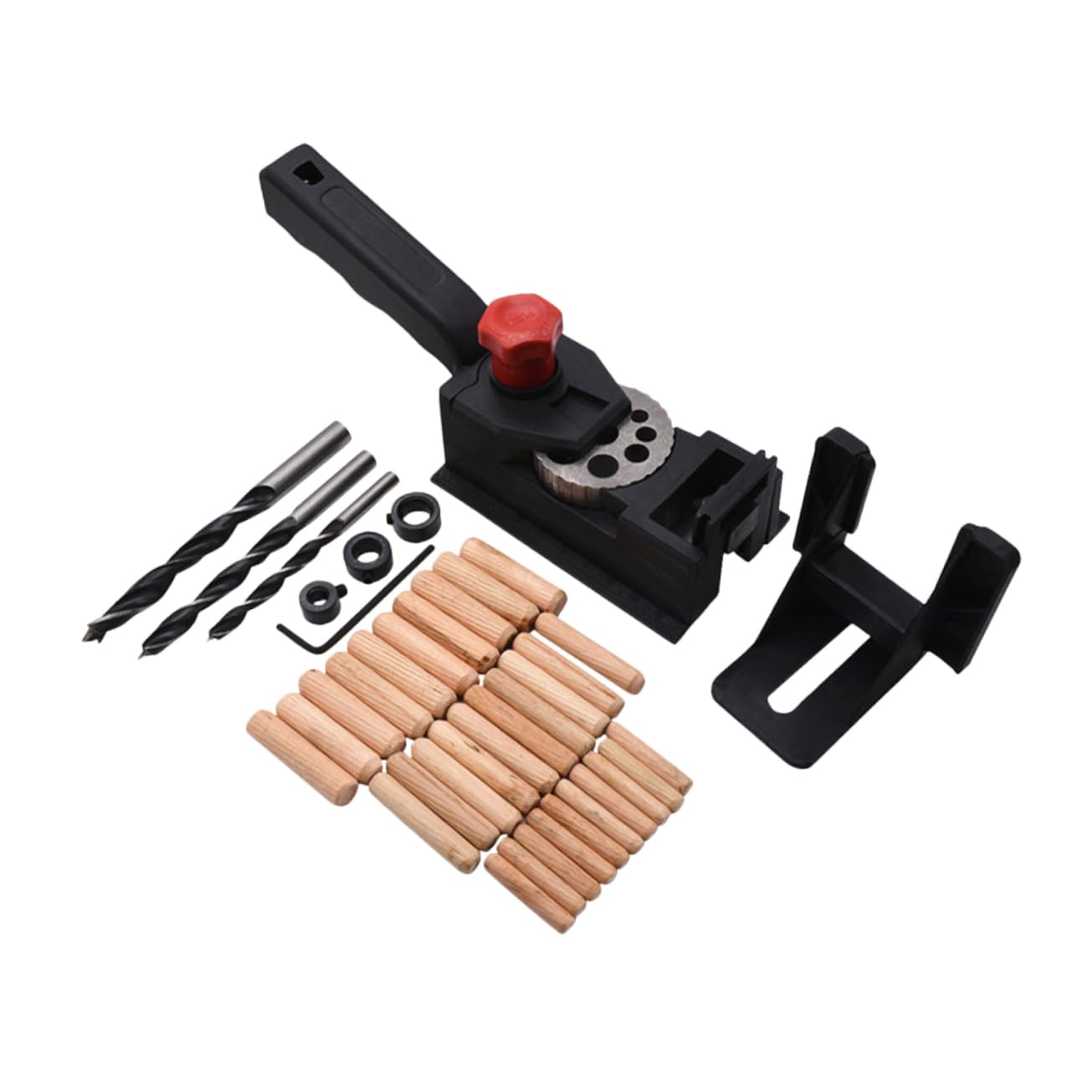 38Pcs Black Woodworking Hole Locator Durable Furniture Punch Tool for Accurate Drilling Joint Making High Strength Easy to Use for DIY Wood Projects