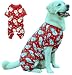 Snowman Xmas Cotton Pet Dog Pajamas Jumpshit for Large Dogs, Back 23" XLarge Red