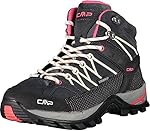 CMP Rigel Mid Wmn Trekking Shoes Wp, Zapatos de tr...: Membrana impermeable CLIMAPROTECT Cordones Fast Lace y bolsillo para cordones Lengüeta y monstruo de microfibra para optimo comodidad en el empeine: Forro interior de licra para una sensación más suave y cómoda Sistema de soporte en el tobo