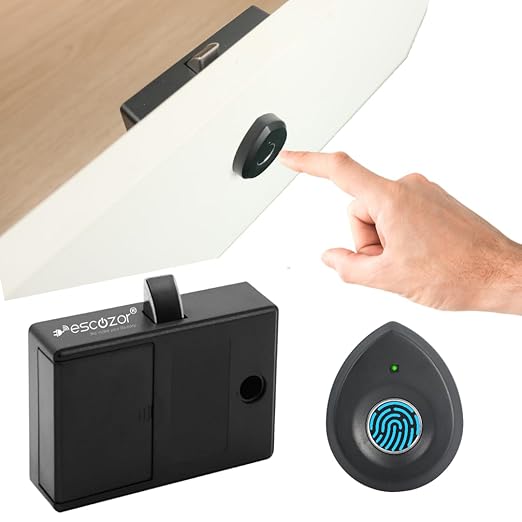 Escozor® DFL02 Fingerprint Drawer Lock, Smart Biometric Cabinet Lock, Safety Electric Fingerprint Lock, Drawer Wardrobe Lock, Furniture Privacy Lock (Upto 10 Fingerprints can be stored) at Rs. 1299