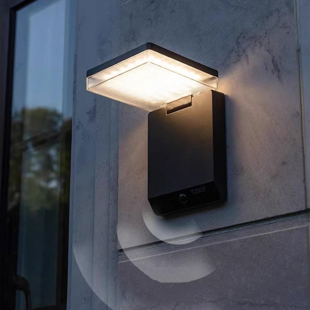 Dekoracyjne lampy słoneczne Led do ogrodzeń, wodoodporne zewnętrzne ruchome światła słoneczne, składane światła słoneczne na ganek, zewnętrzne do drzwi, szopy, patio, garażu, podwórka, dekoracyjne