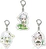 3PCS Genshin Impact Nahida Keychain Anime KeyChains Cute Acrylic Keychain Game Character Cosplay Keyring Pendant Accessories