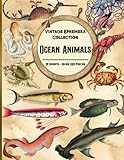  Ocean Animals Vintage Ephemera Collection: 19 Sheets and Over 150 Pieces for DIY Cards, Scrapbooking, Decorations, Decoupage, Papercraft ... Mixed Media, Cut Out and Collage Projects