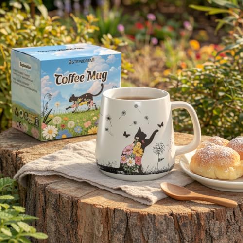 Taza mágica de cerámica que cambia de color con diseño de gato miniatura 4