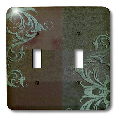 Interrupteur double à bascule aqua green 3dRose déco vigne marron