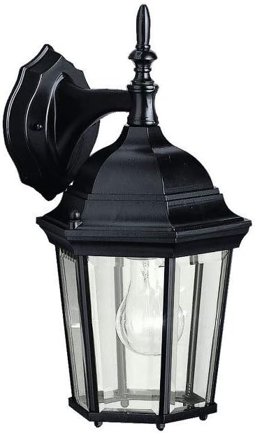 Kichler Madison 14.75" 1 Light Outdoor Wall Light with Clear Beveled Glass in Black