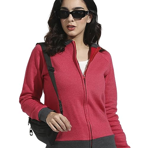 Image of Campus Sutra Women Cotton Regular Fit Hooded Sweatshirt