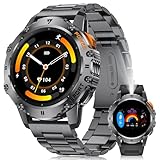 BENYAR SMART EF8 Smartwatch Hombre con Linterna, 1.43" AMOLED, Impermeable IP68, 110 Modos Deportivos, Monitor Sueño y Ritmo Cardíaco, Podómetro, Notificaciones, para Android iOS, 2 Correas