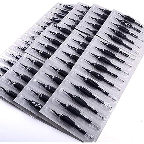 Pirate Face Tattoo (50) Count of Assorted Tattoo Needles with Matching 1/2" Rubber Tubes Combo Cover
