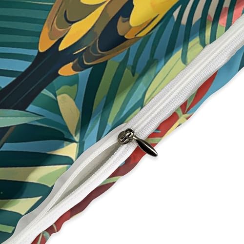 Couvre-lit et taie d'oreiller oiseaux tropicaux parure de lit
