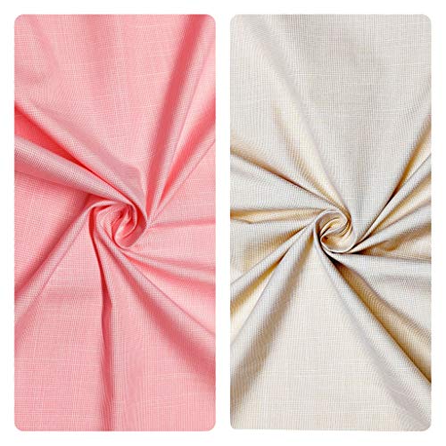 Image of JHABAK'S Unstitched Polycotton Giza Cotton Shirt Fabric For Men - Combo Pack of 2-1.60m Shirt Cloth Piece - 58 inch Width