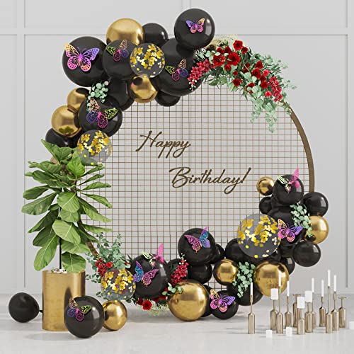 Image of SAOROPEB 3D Butterfly Wall Decor 48 Pcs Laser Purple Butterfly Decorations | 4 Styles 3 Sizes, Birthday Decorations Butterfly Party Decorations Cake Decorations, Removable Stickers