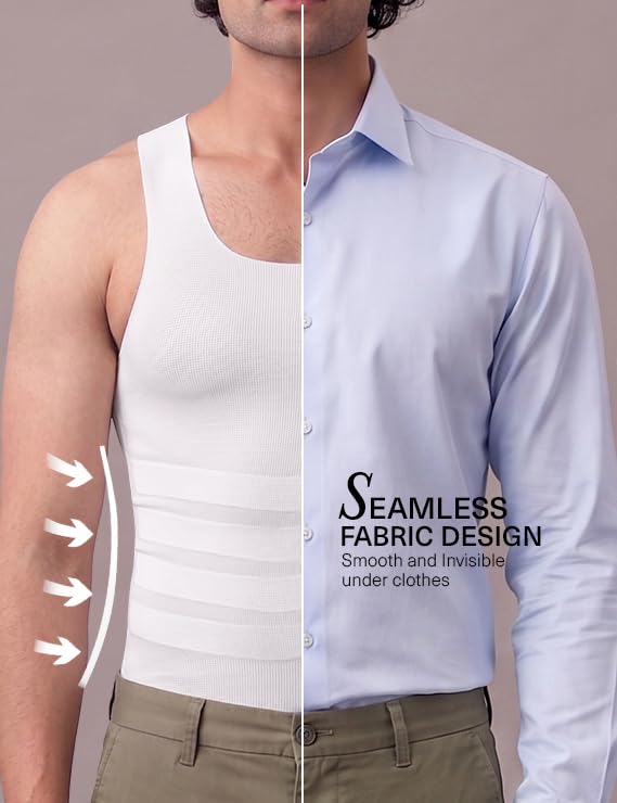 Image of dermawear Men Breezeology Zenrik Everyday Shapewear Vest for Chest and Abdomen