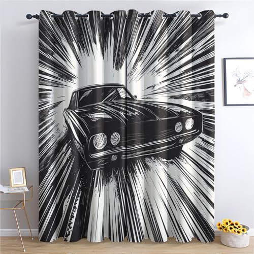 Luxfieo Race Car Blackout Curtains for Living Room Bedroom - 72 Inch...