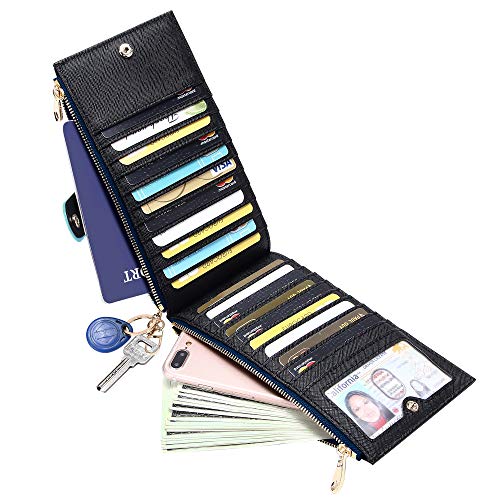 KUKOO Wallets for Women RFID Blocking Large Capacity Slim Bifold Multi Card Case Organizer with Zipper Pocket Gift Box2