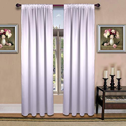 Curtains, Blackout Curtains, Curtains for Living Room, Curtain, Bedroom Curtains, Window Curtains, Bedroom Blackout Curtains for Kitchen/Bedroomï¼ˆ2 Panels, W 52 x L 63 Inch, Silvery Whiteï¼‰
