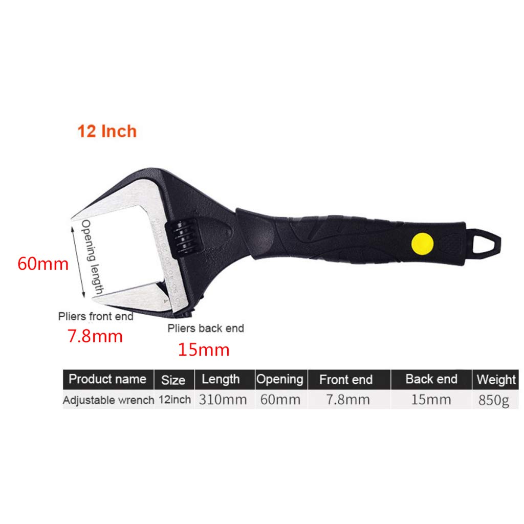 Antypoślizgowy uchwyt stalowy wspornik duży otwór hydrauliczny klucz nastawny 30 cm