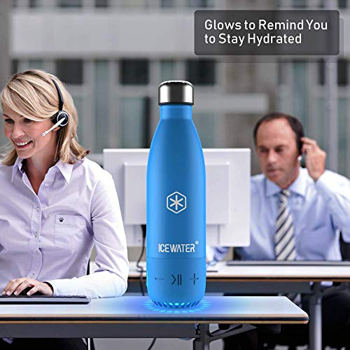ICEWATER 3-in-1 Smart Stainless Steel Water Bottle(Glows to Remind You to Stay Hydrated)+Bluetooth Speaker+ Dancing Lights,17 OZ,Stay Hydrated and Enjoy Music,Great Gift (Blue)) - Thumbnail 2