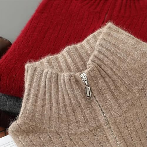 Men's Winter Wool Zipper Cardigan – Thickened Loose Fit Casual Knit Sweater, Comfortable and Warm3