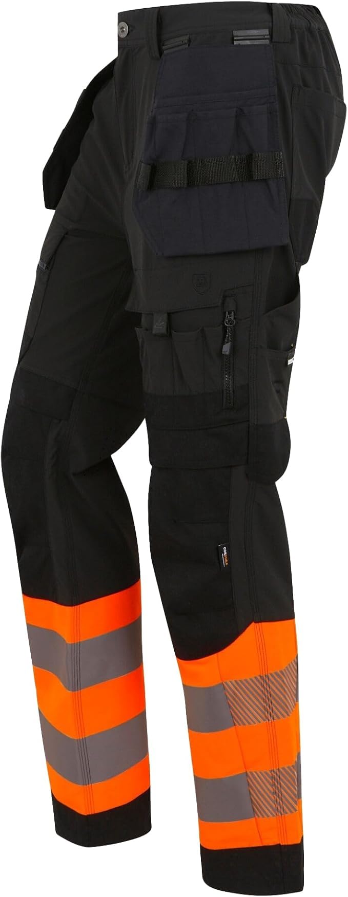 Regatta Professional Unisex Adult High-Vis Work Trousers (30R) (Black/Yellow)