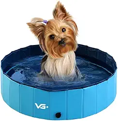 VG PLUS, Piscina Para Cachorro Pets Dobrável Azul 80 Cm X 20 Cm VG+