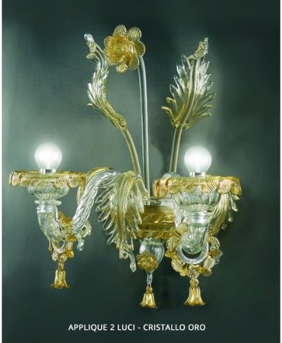 Pegaso Wall lamp 2 Lights Crystal Gold